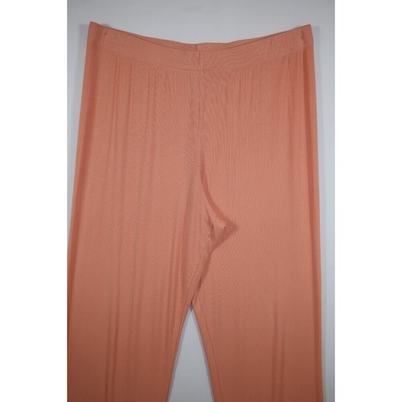 Skims Ribbed Lounge Wear Pants Wider Leg Peach Ribbed Modal Stretch XL - Picture 5 of 9
